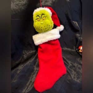 Vintage 1999 Hallmark Grinch Dr Seuss Christmas Stocking